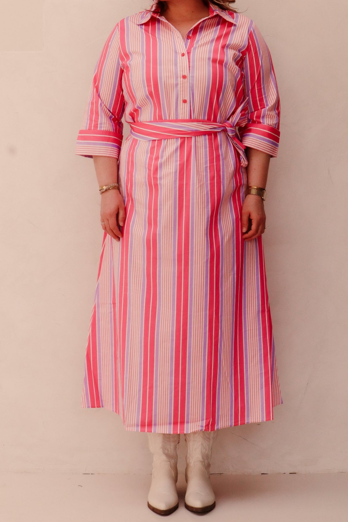 Maxi jurk met design C366L - Bij Keesje - K - design - Jurk