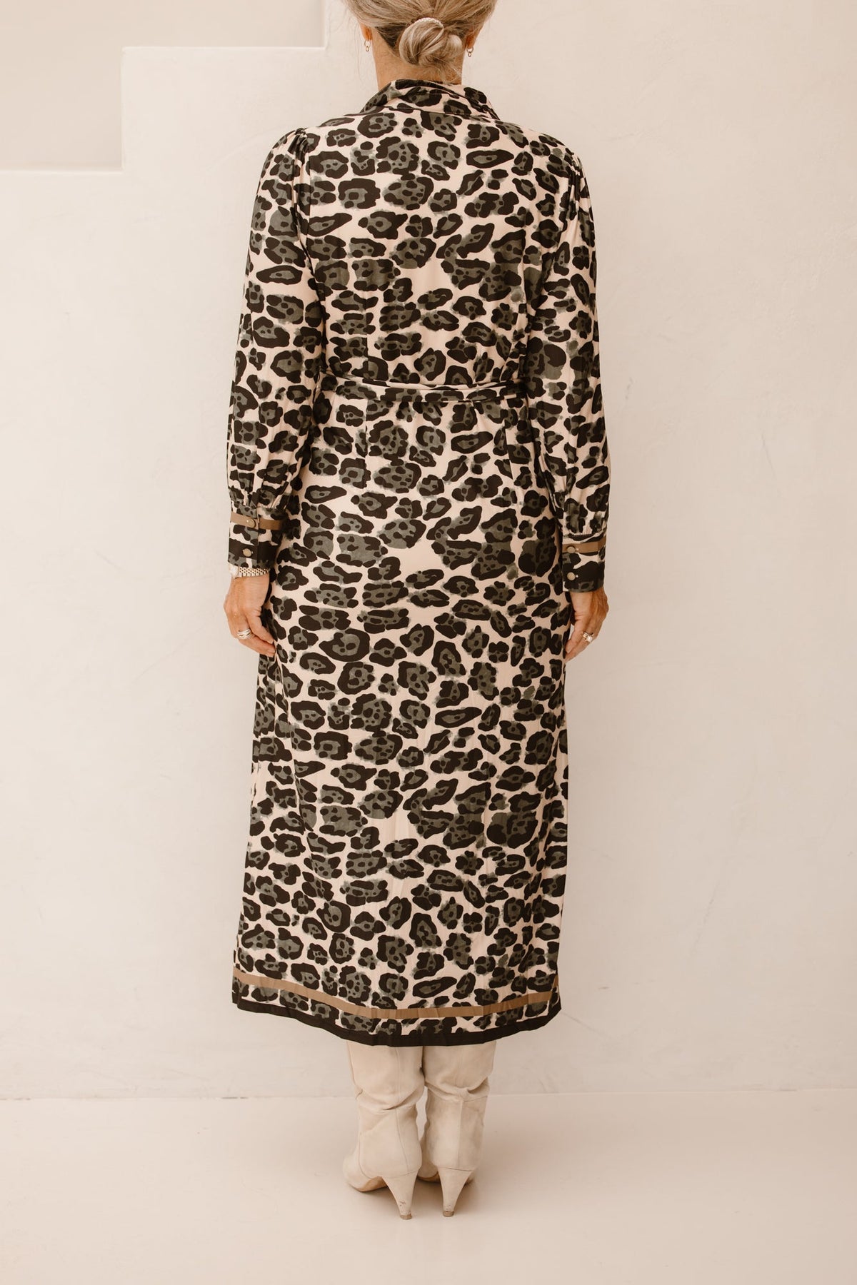 Maxi jurk met luipaard design B112 - Bij Keesje - K - design