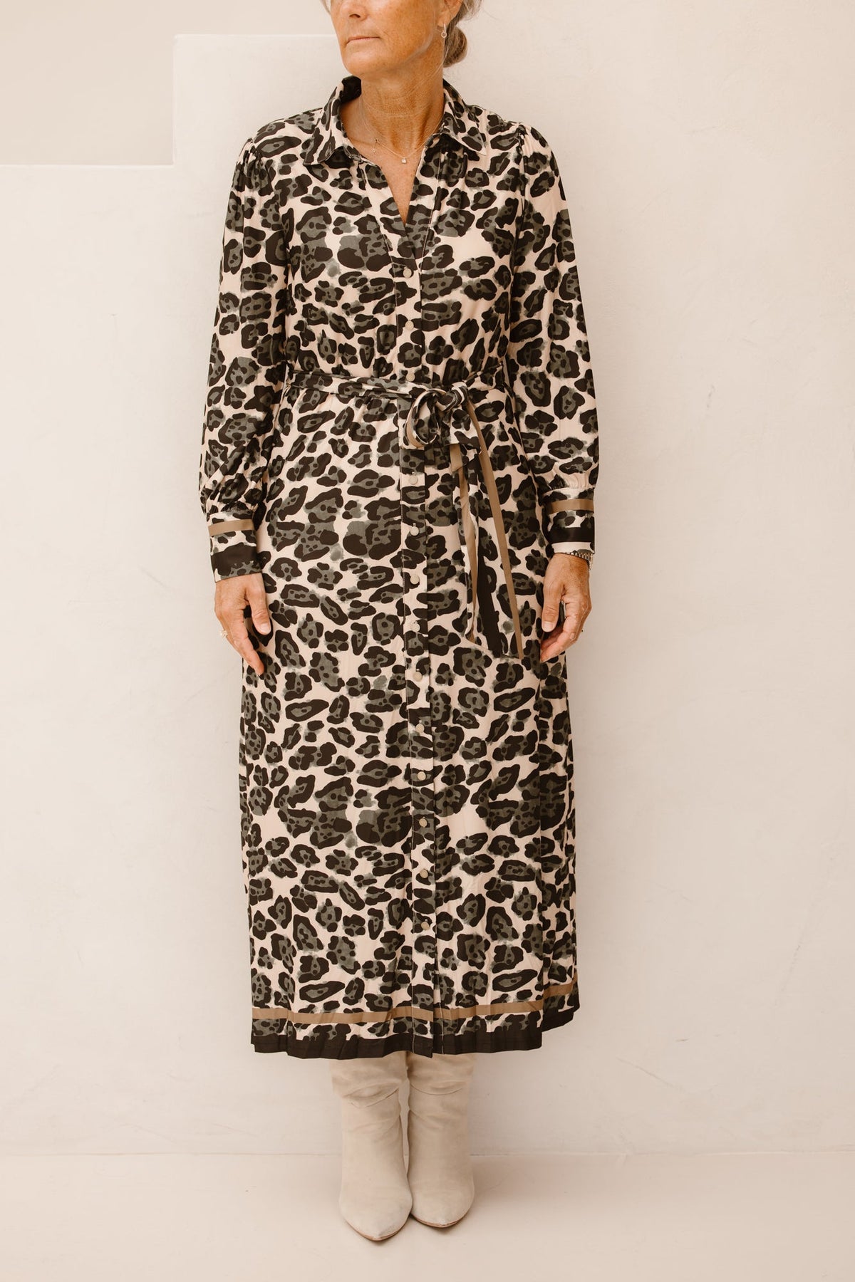 Maxi jurk met luipaard design B112 - Bij Keesje - K - design