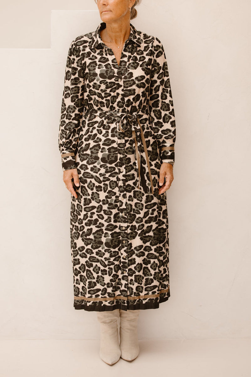 Maxi jurk met luipaard design B112 - Bij Keesje - K - design