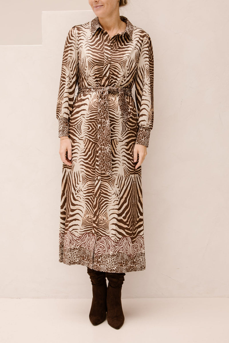 Maxi polo jurk met design B209 - Bij Keesje - K - design