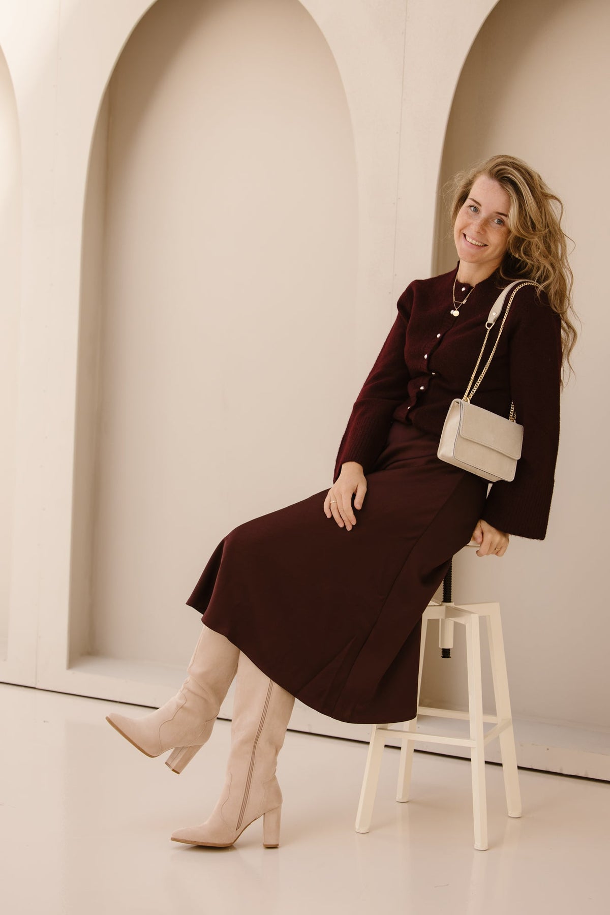 Maxie knit cardigan wine NN - Bij Keesje - Neo Noir