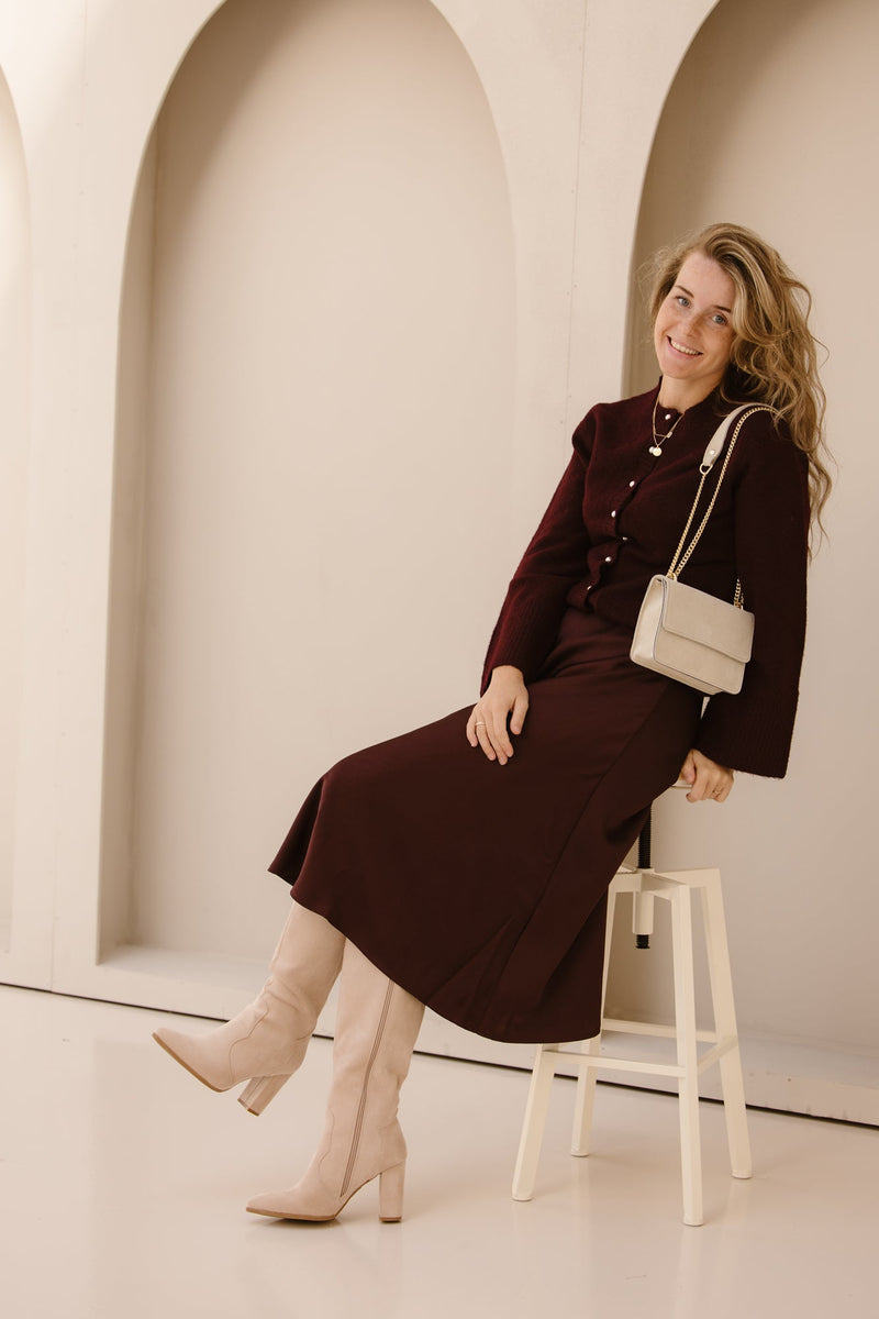 Maxie knit cardigan wine NN - Bij Keesje - Neo Noir