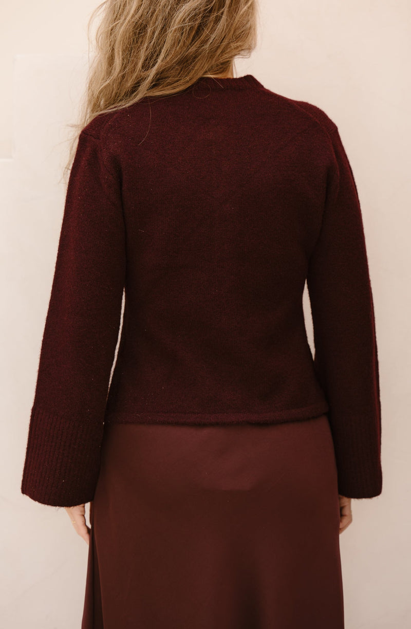 Maxie knit cardigan wine NN - Bij Keesje - Neo Noir