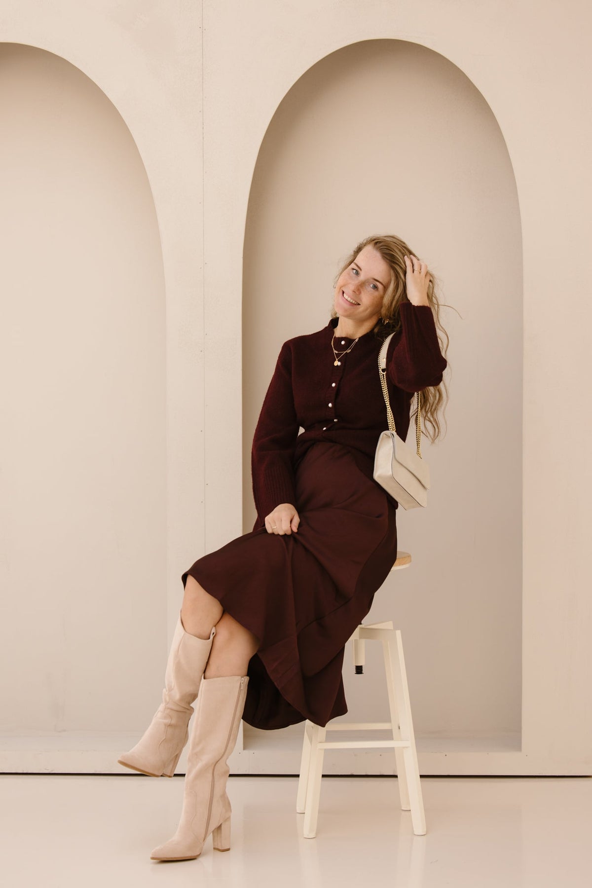 Maxie knit cardigan wine NN - Bij Keesje - Neo Noir