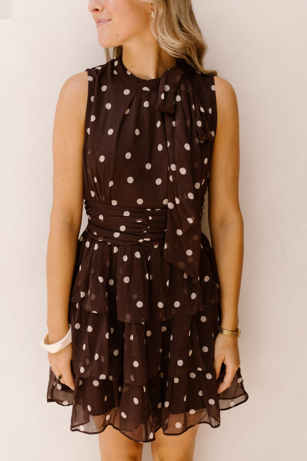 May Big Dot Dress Brown - Bij Keesje - Neo Noir - Jurk