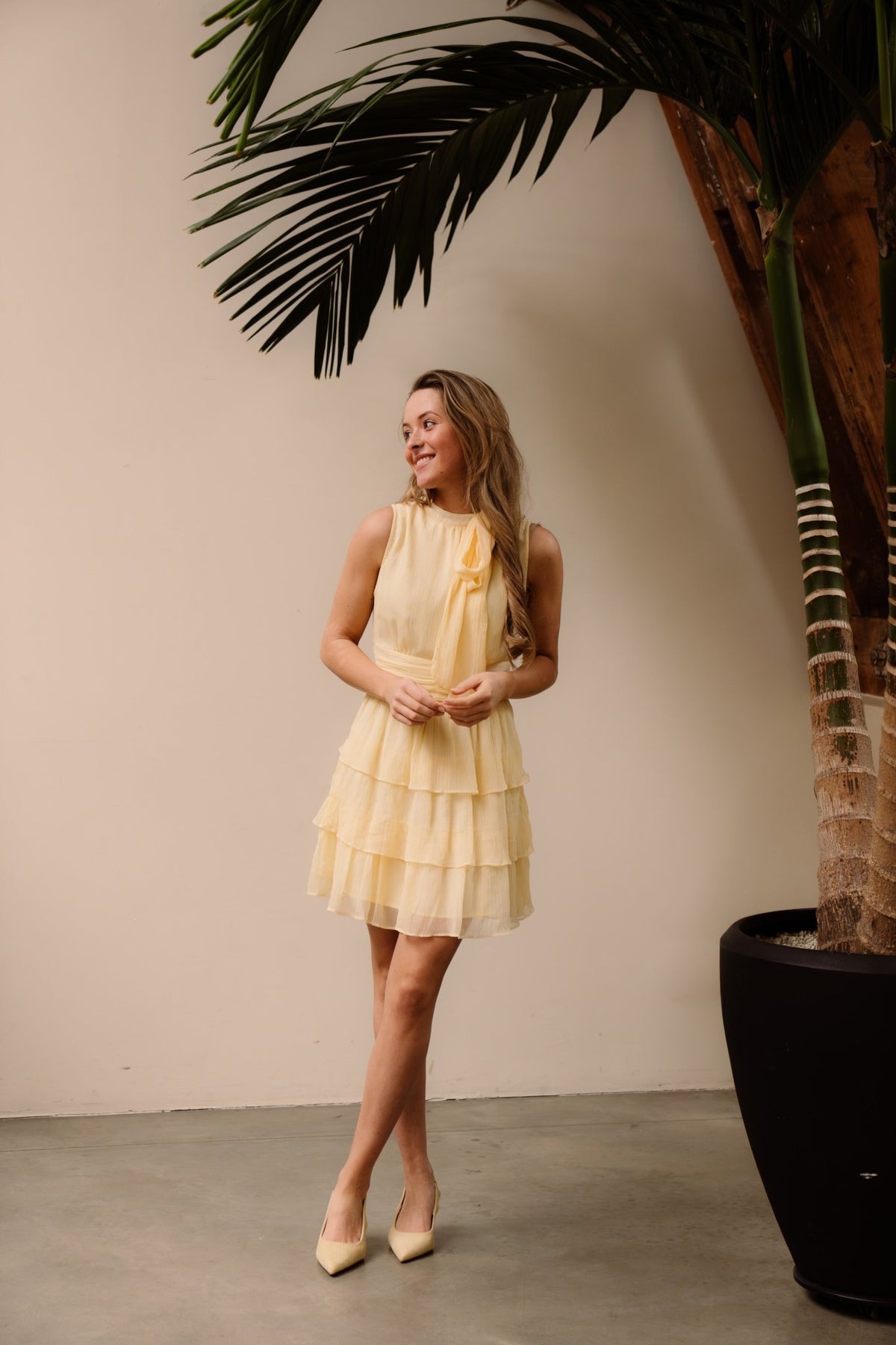 May Solid Chiffon Dress Light Yellow - Bij Keesje - Neo Noir - Jurk