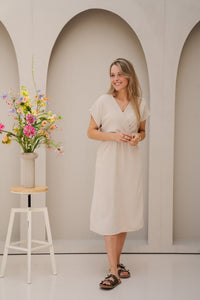 Melanie jurk beige - Bij Keesje - Bij Keesje - Jurk