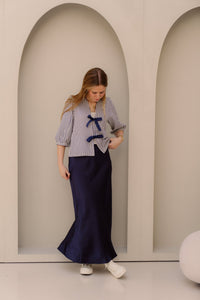 Melissa blouse streep marine 3266 - Bij Keesje - Bij Keesje - blouse