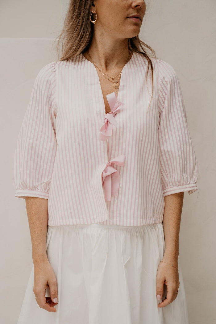 Melissa blouse streep pink 3266 - Bij Keesje - Bij Keesje - blouse