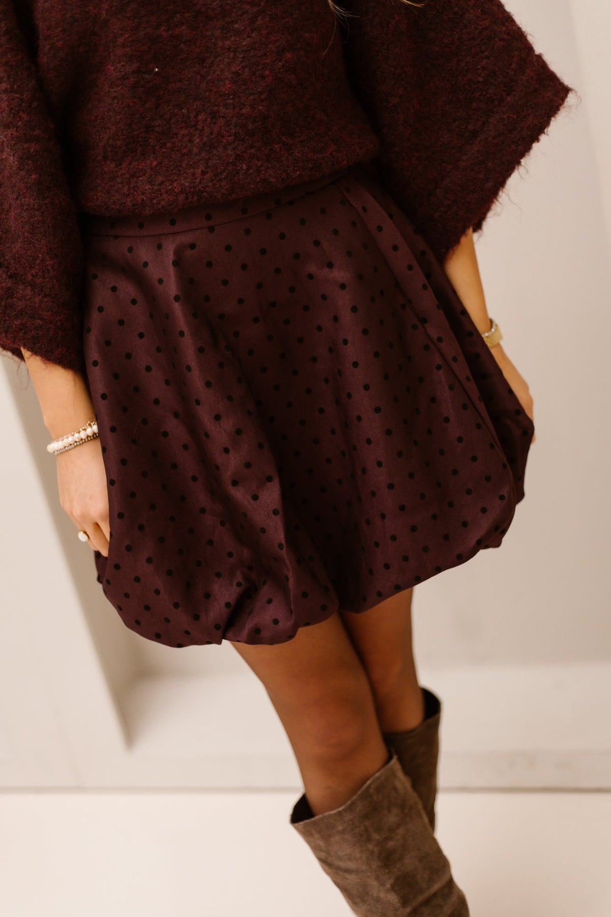MenorcaW6 balloon skirt burgundy - Bij Keesje - Aimée the Label - Rok