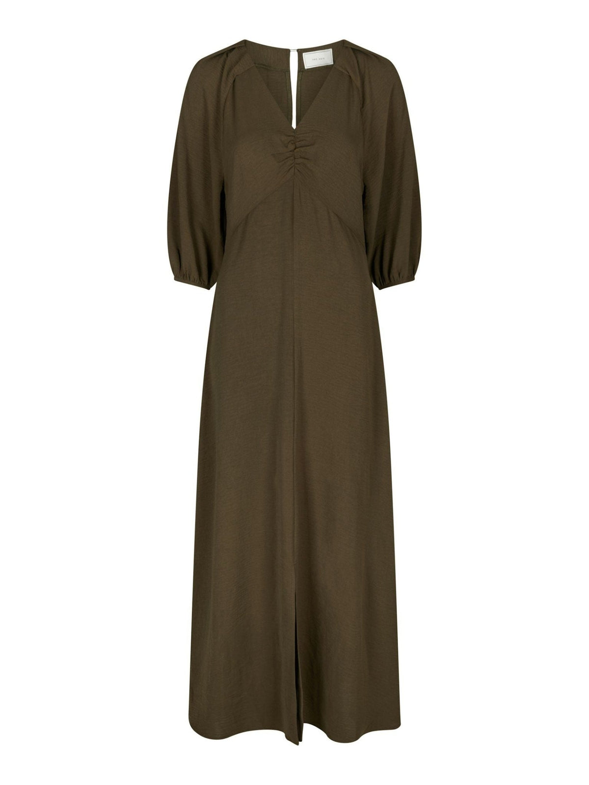 Meriel Structure Solid Dress Army - Bij Keesje - Neo Noir - Jurk