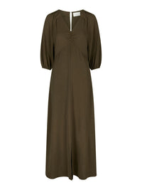 Meriel Structure Solid Dress Army - Bij Keesje - Neo Noir - Jurk