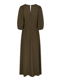 Meriel Structure Solid Dress Army - Bij Keesje - Neo Noir - Jurk