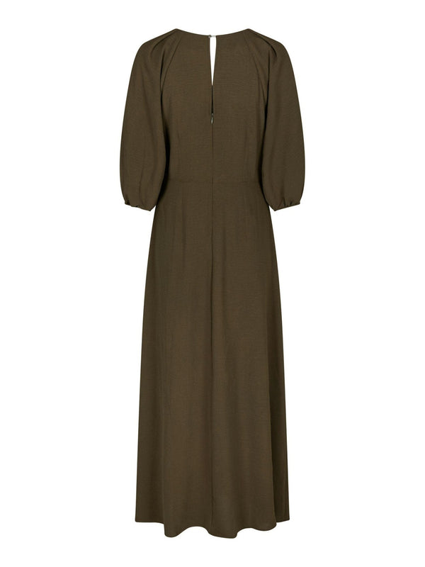 Meriel Structure Solid Dress Army - Bij Keesje - Neo Noir - Jurk