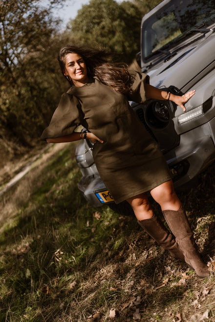 Mette Denim Dress Armygreen
