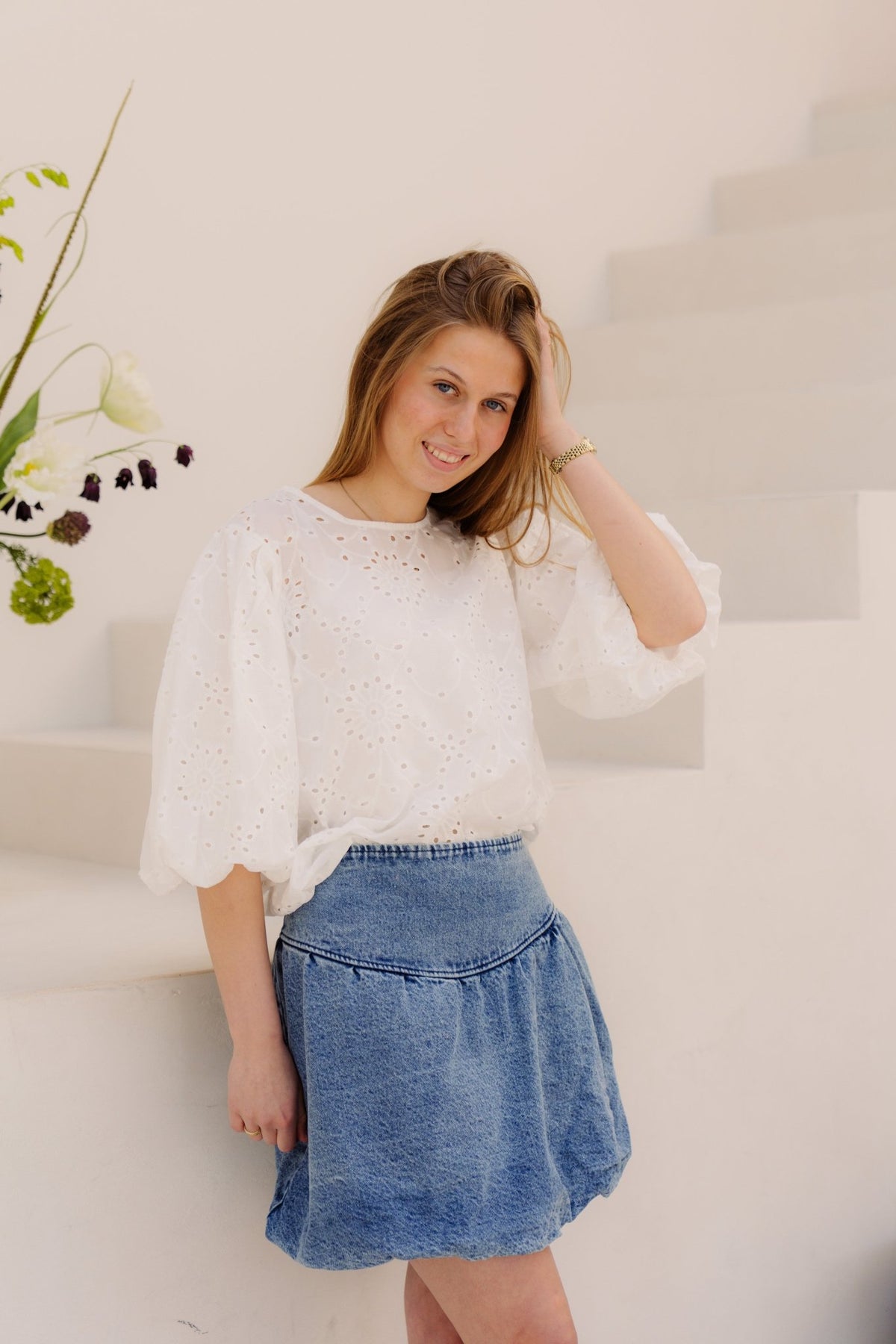 Meyssa blouse white - Bij Keesje - Bij Keesje - Blouse