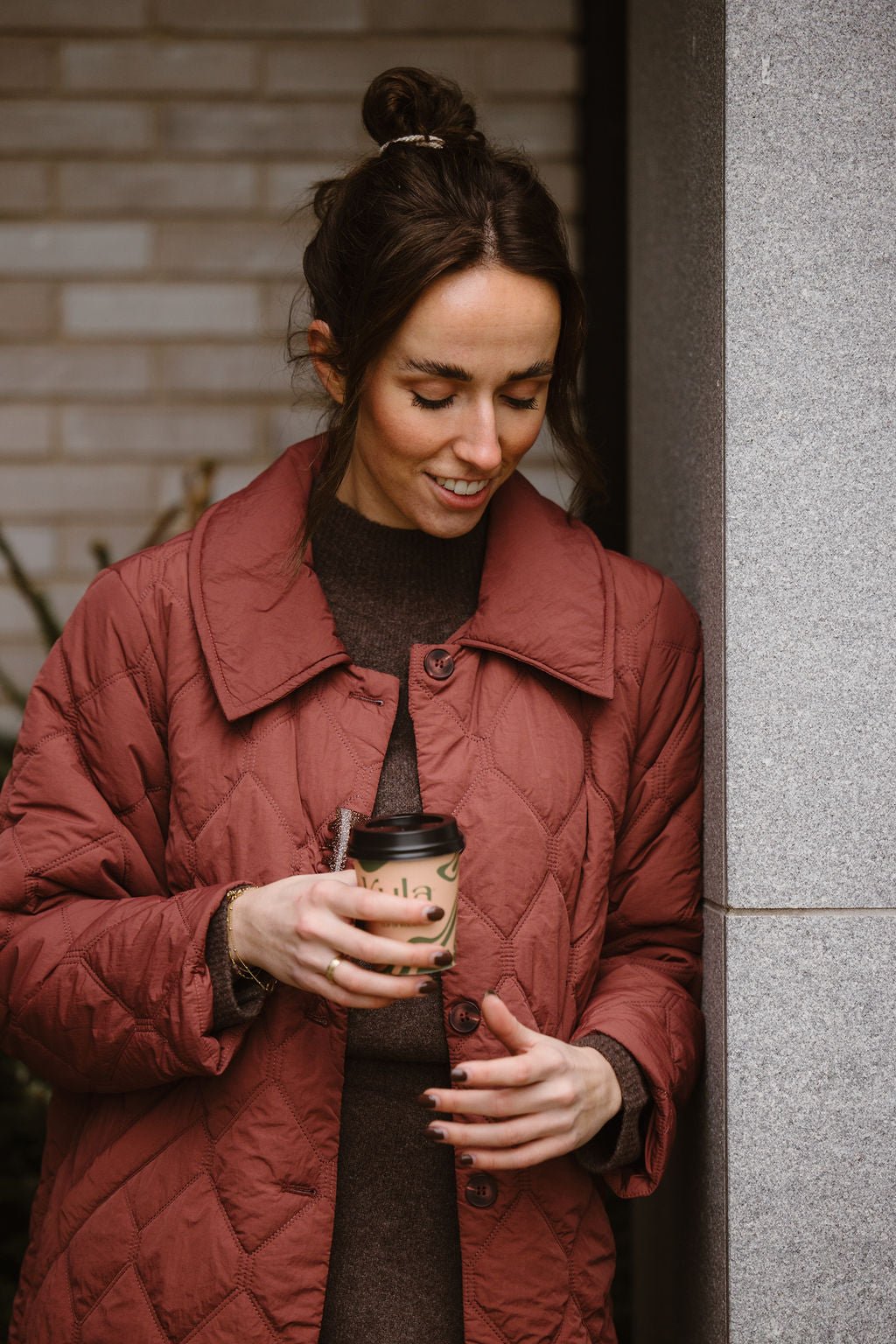 Midi gewatteerde jacket bordeaux - Bij Keesje - Bij Keesje