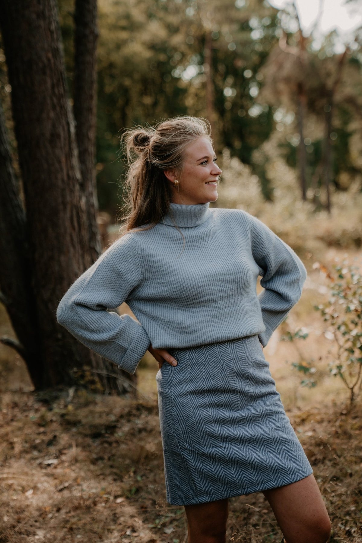 Mieke Skirt Iceblue Melange - Bij Keesje - Bij Keesje The Label - Rok