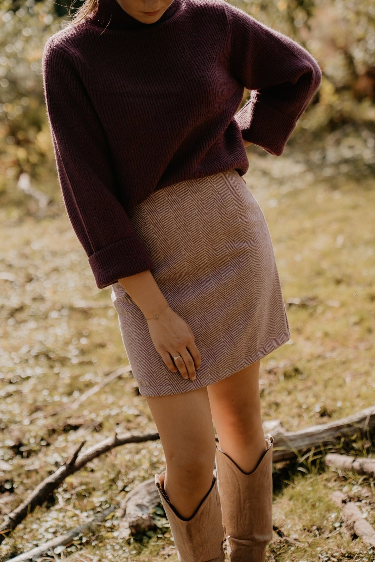 Mieke Skirt Plum Melange - Bij Keesje - Bij Keesje The Label - Rok