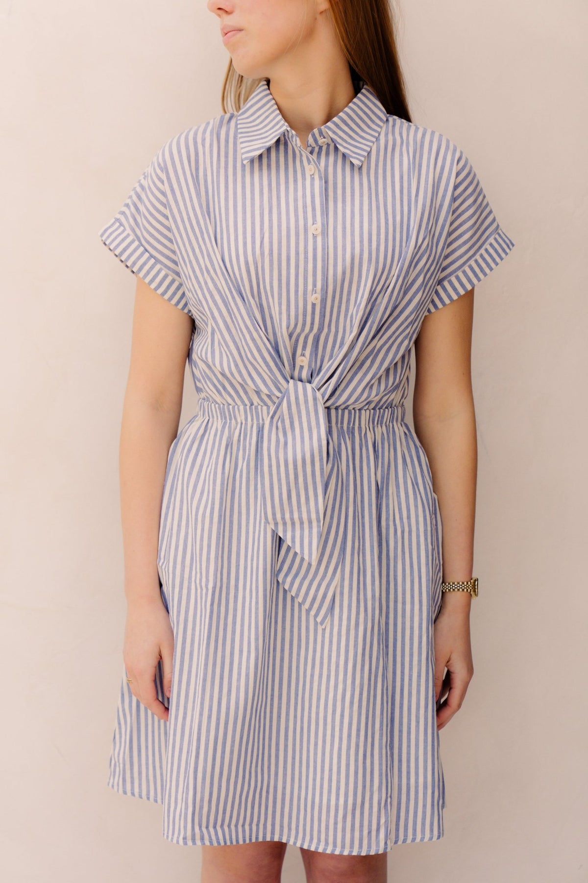 Mila dress blue stripe 3309 - Bij Keesje - Bij Keesje - Jurk