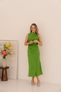 Milana jurk groen detail - Bij Keesje - Ange - jurk