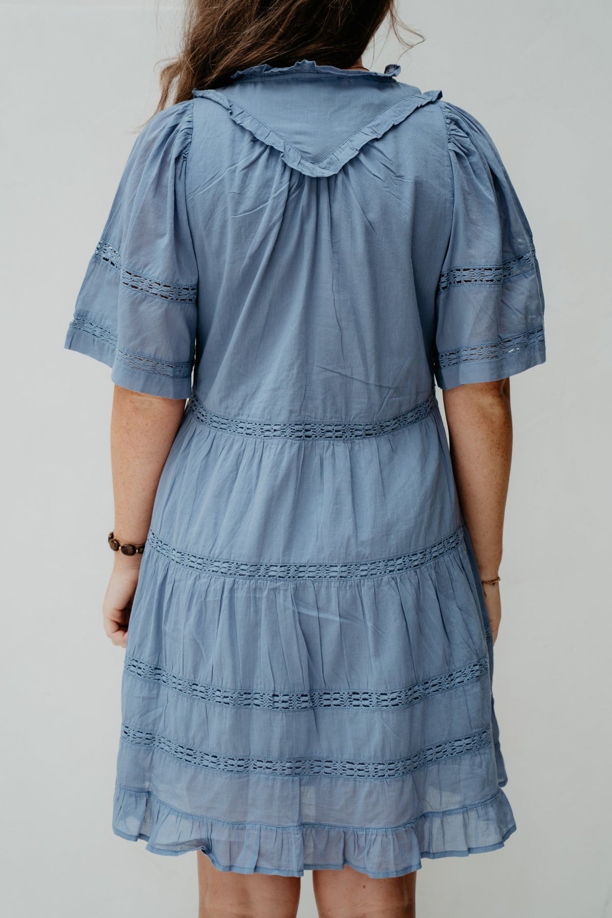 Milene S Voile Dress Smoke Blue - Bij Keesje - Neo Noir - jurk