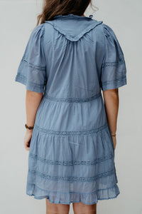 Milene S Voile Dress Smoke Blue - Bij Keesje - Neo Noir - jurk