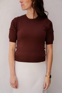 Millie top kanten mouw bruin - Bij Keesje - Bij - Keesje - Top