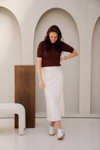 Millie top kanten mouw bruin - Bij Keesje - Bij - Keesje - Top