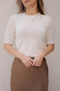 Millie top kanten mouw wit - Bij Keesje - Bij - Keesje - Top
