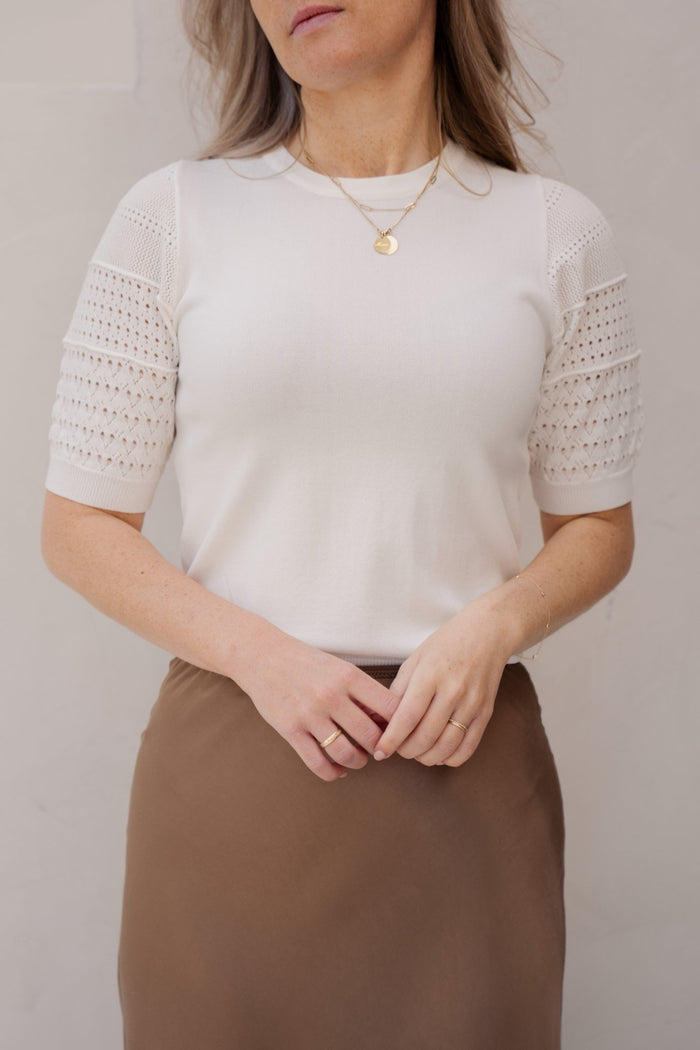 Millie top kanten mouw wit - Bij Keesje - Bij - Keesje - Top