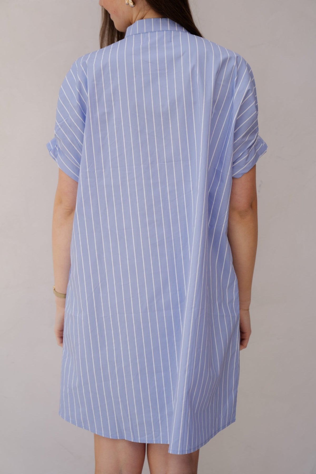 Milou streep jurkje blauw/wit - Bij Keesje - Bij Keesje - Jurk