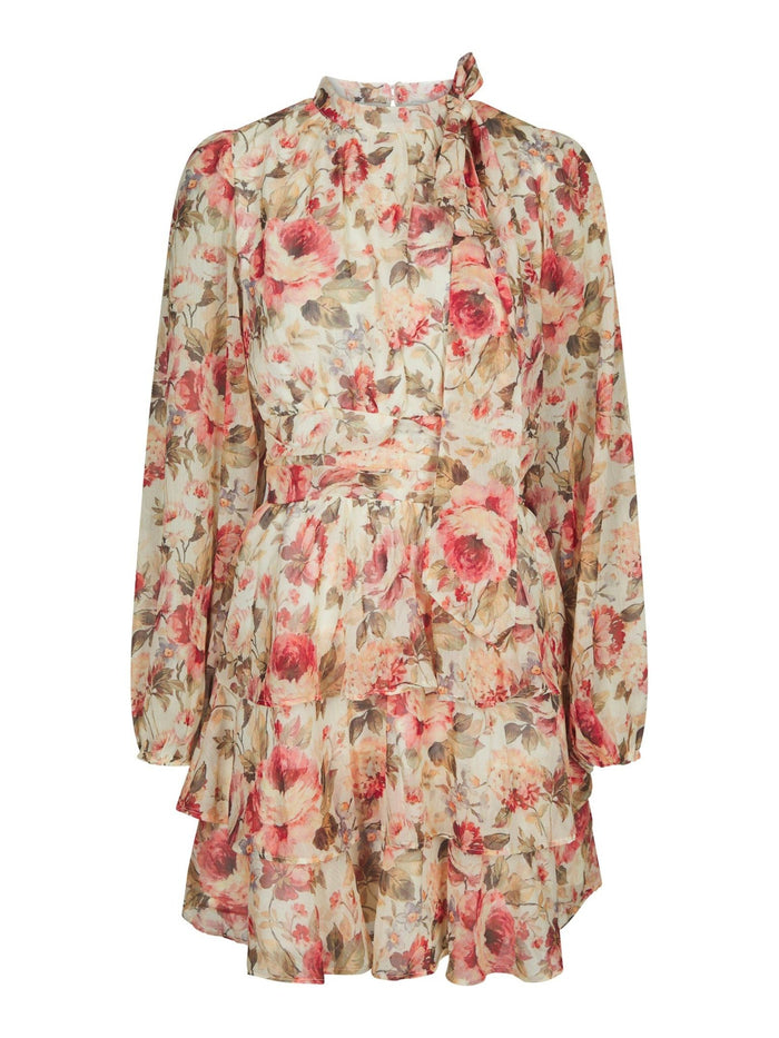 Mio Vintage Flower Dress Creme NN - Bij Keesje - Neo Noir - Jurk