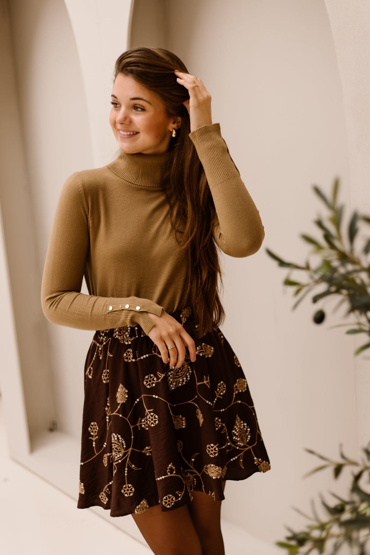 Miray skirt Mocha brown - Bij Keesje - FLURESK - Rok