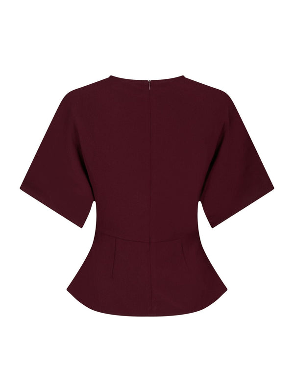 Miriel Drape Blouse Plum - Bij Keesje - Neo Noir - Blouse