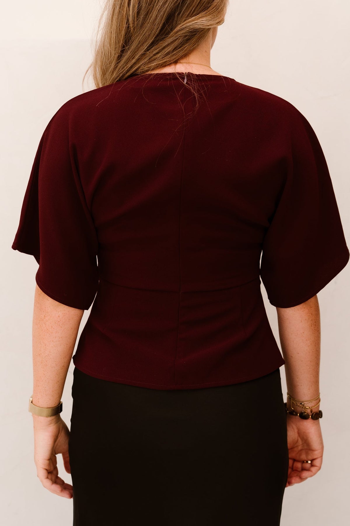 Miriel Drape Blouse Plum - Bij Keesje - Neo Noir - Blouse