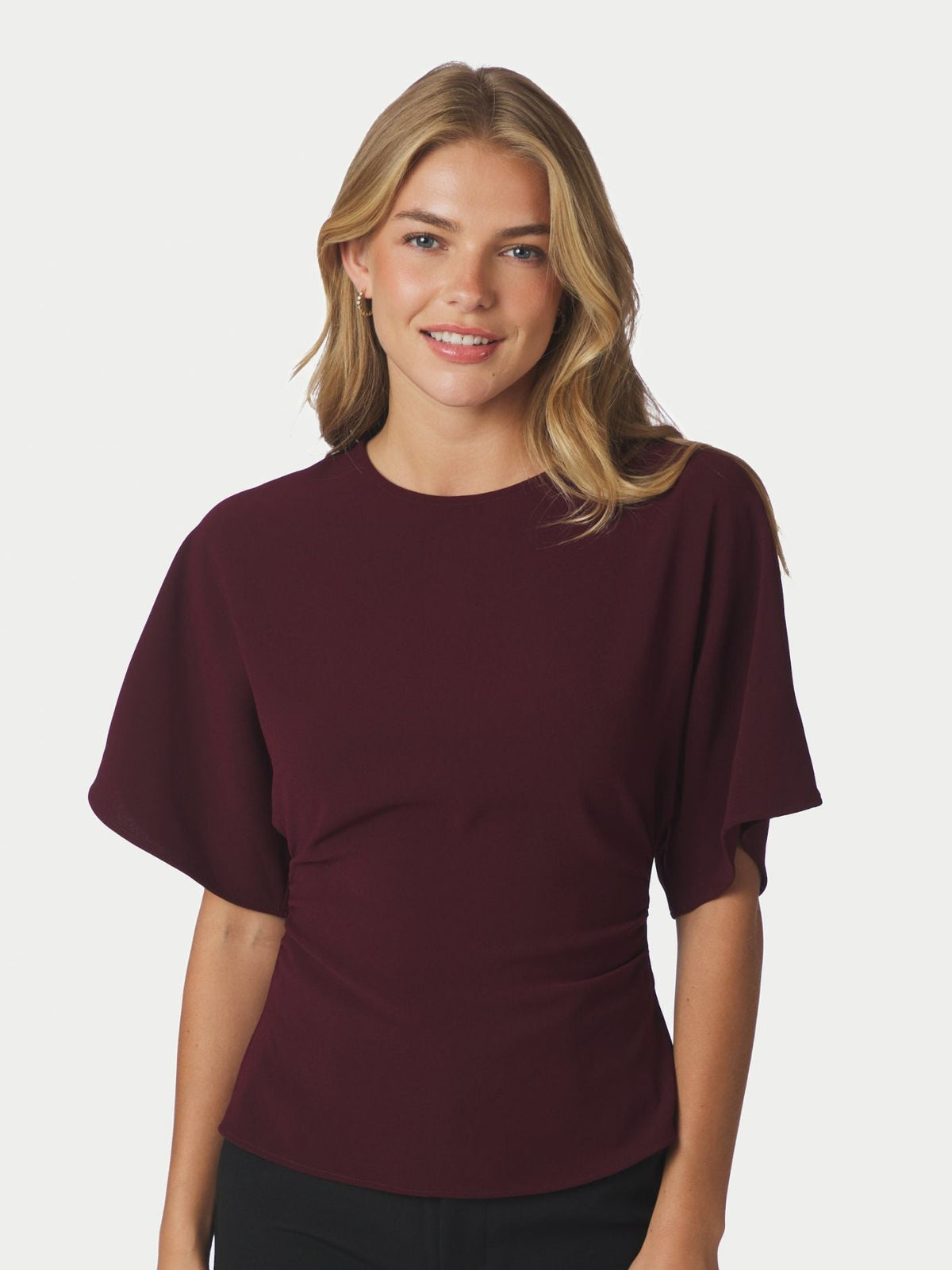 Miriel Drape Blouse Plum - Bij Keesje - Neo Noir - Blouse