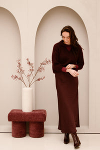 Mohair polo top bordeaux - Bij Keesje - Bij Keesje