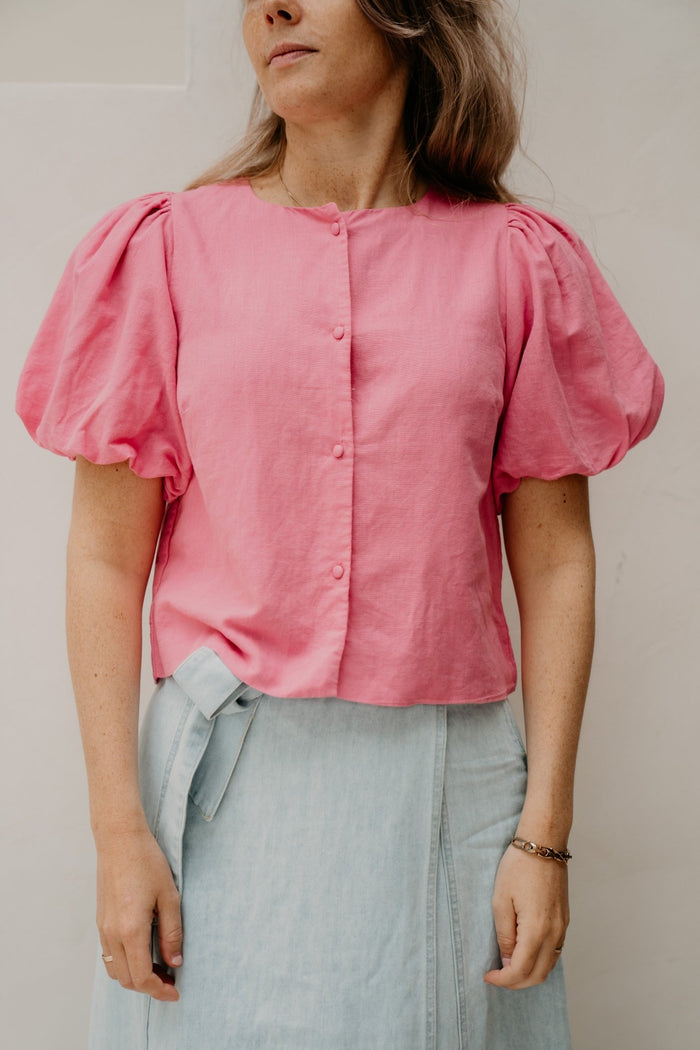 Moisa Linen Blouse Pink - Bij Keesje - Neo Noir - Blouse