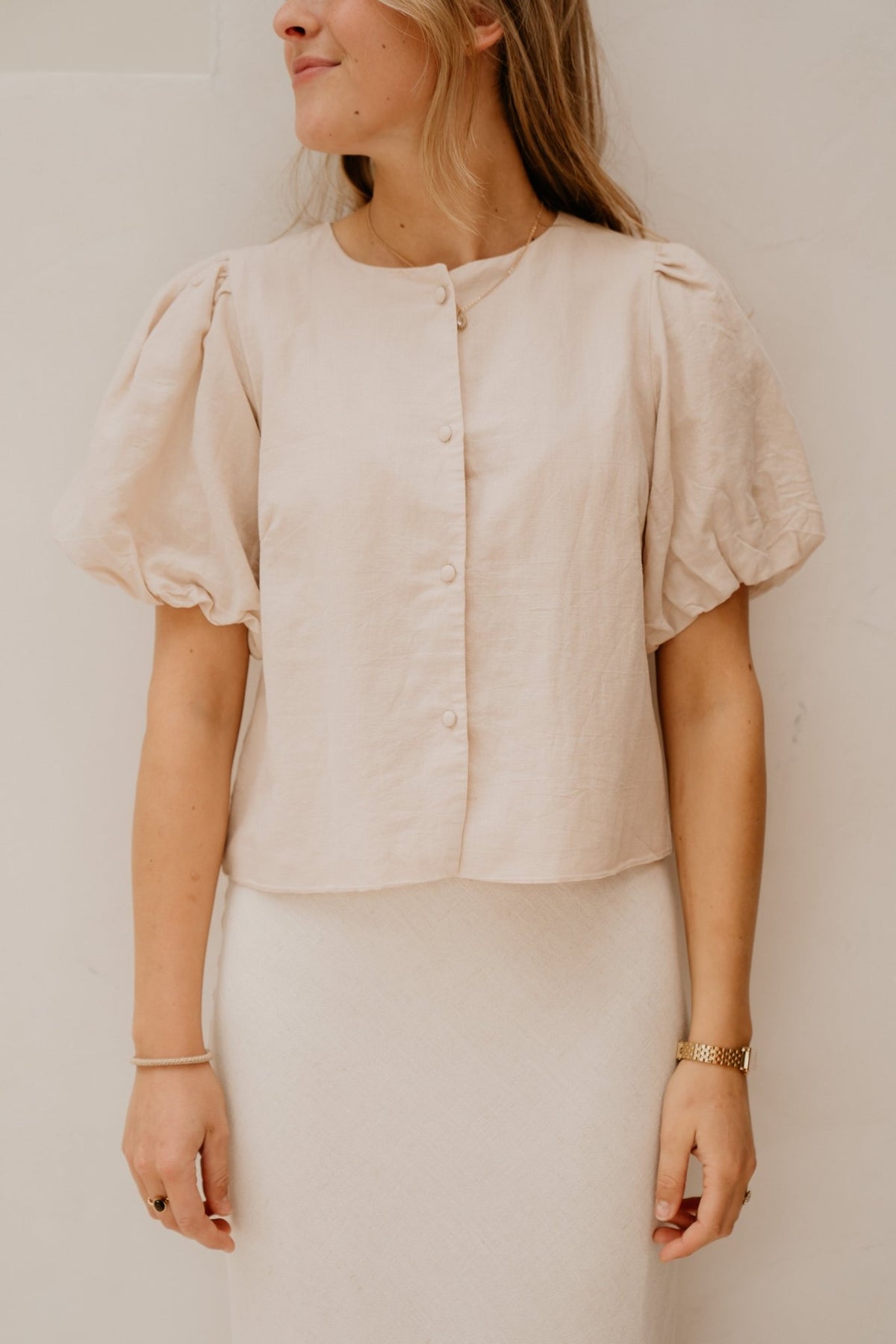 Moisa Linen Blouse Sand - Bij Keesje - Neo Noir - Blouse