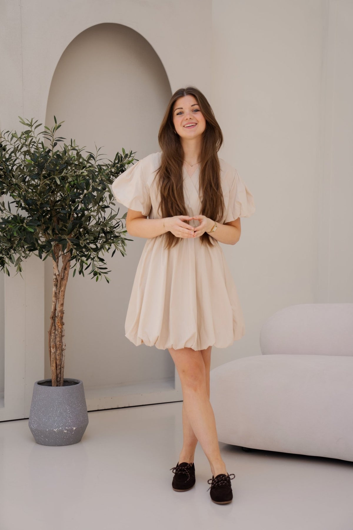 Molly jurkje beige - Bij Keesje - Bij Keesje - Jurk