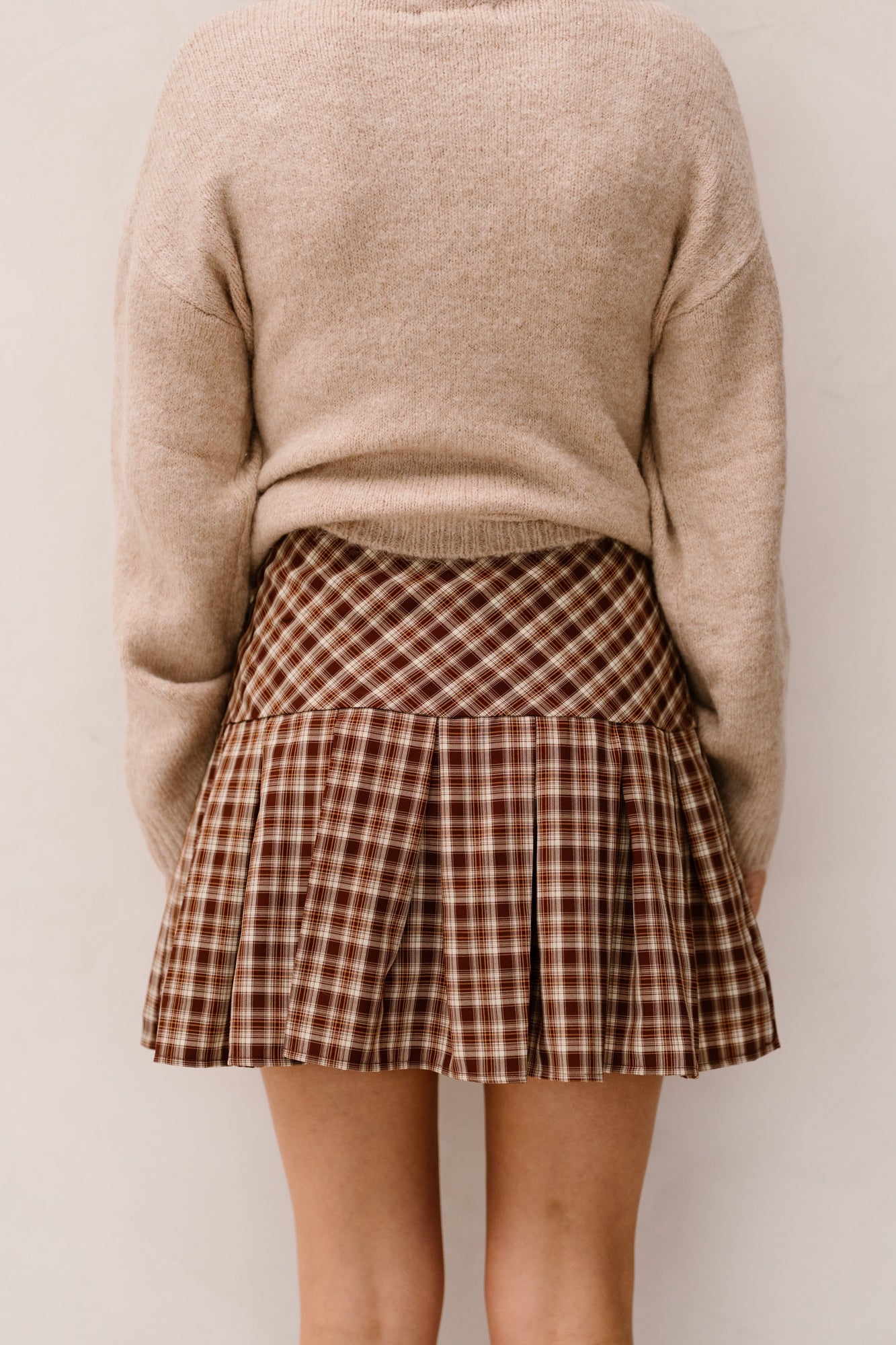 Molly Skirt Check Brown - Bij Keesje - YDENCE - Rok