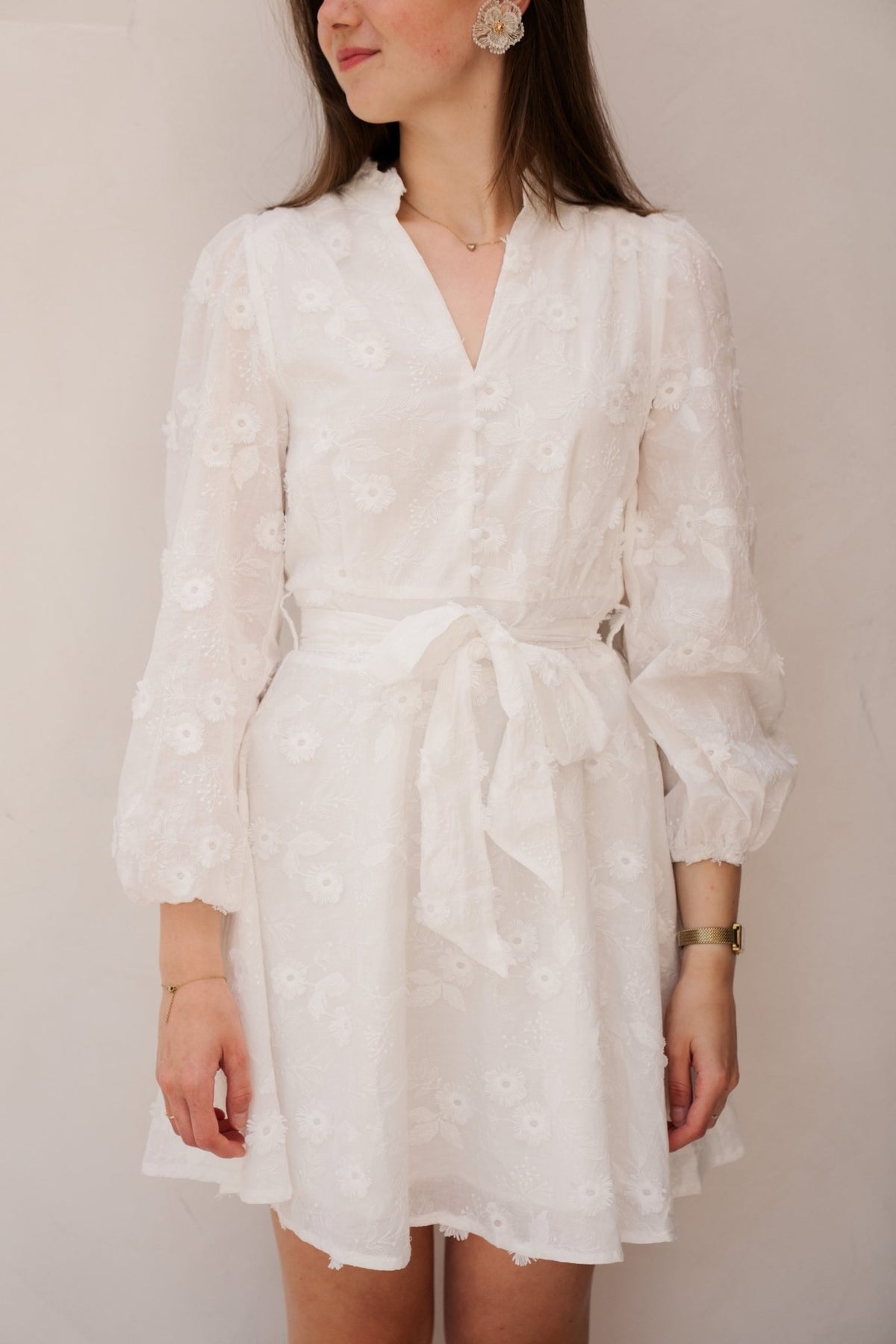 Monnie Embroidery Dress White - Bij Keesje - Neo Noir - jurk