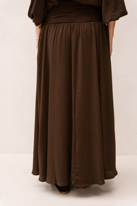 Morien Woven Maxi Skirt Dark Brown - Bij Keesje - Neo Noir - Rok