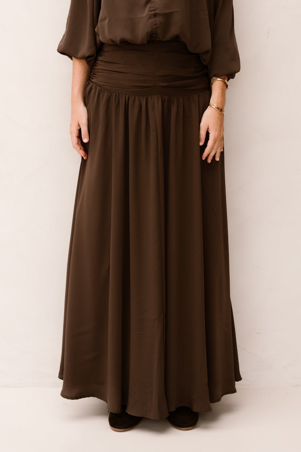Morien Woven Maxi Skirt Dark Brown - Bij Keesje - Neo Noir - Rok