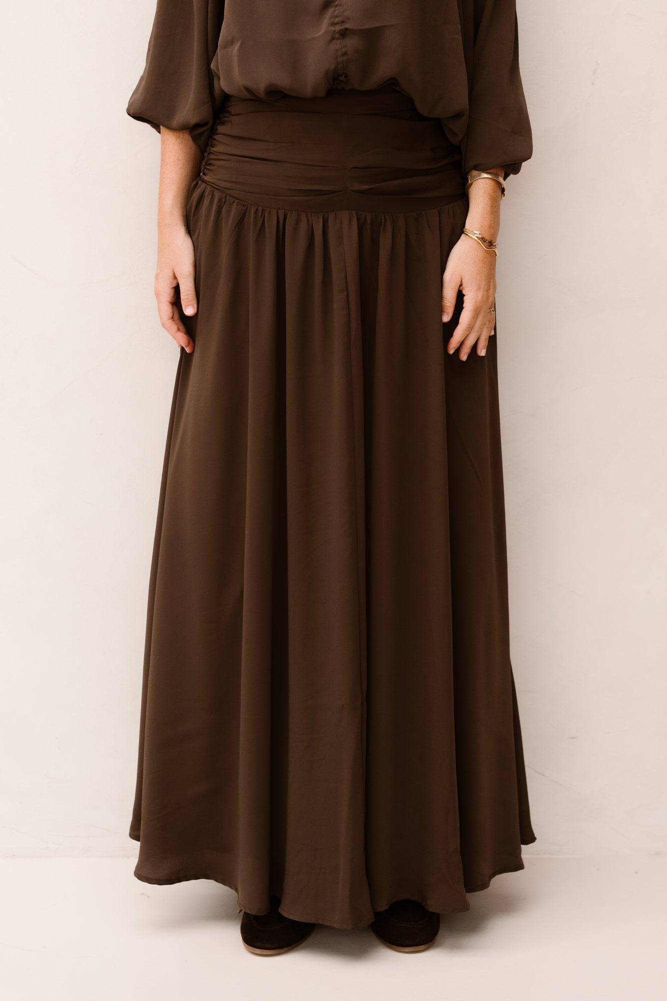 Morien Woven Maxi Skirt Dark Brown - Bij Keesje - Neo Noir - Rok