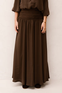 Morien Woven Maxi Skirt Dark Brown - Bij Keesje - Neo Noir - Rok