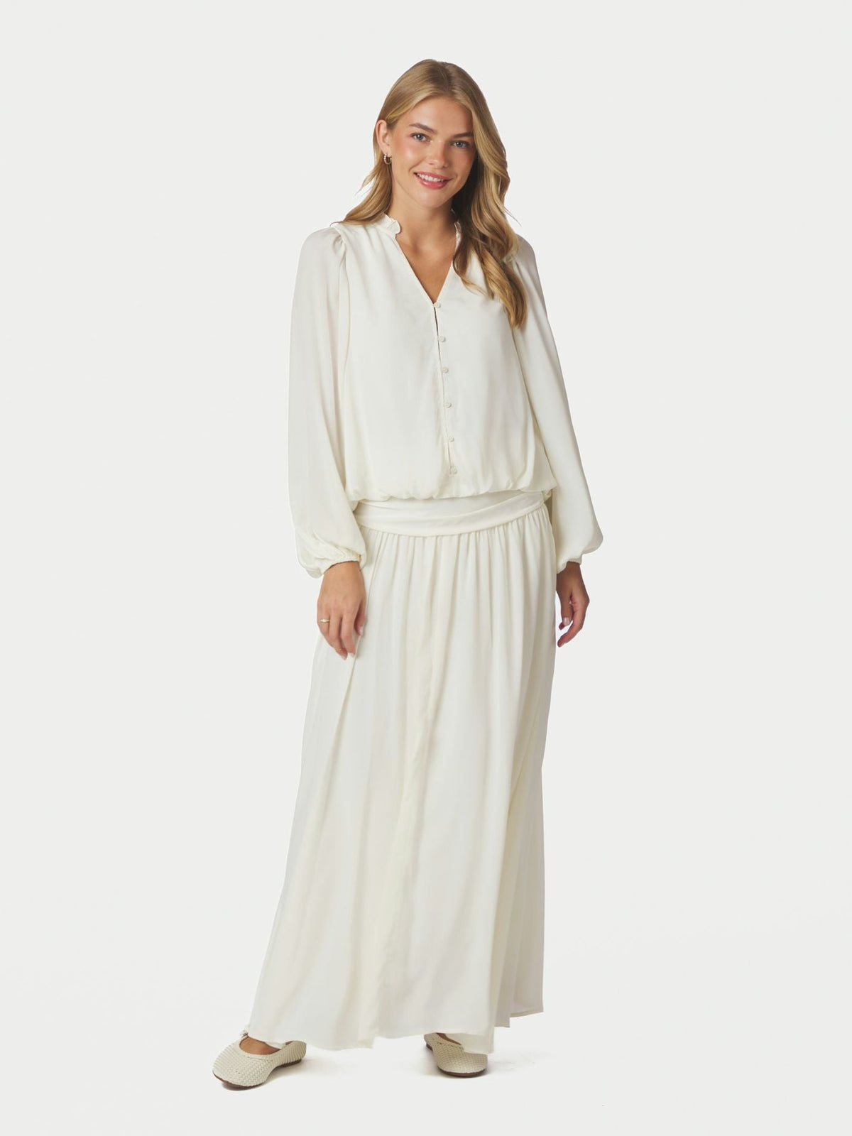 Morien Woven Maxi Skirt Off White - Bij Keesje - Neo Noir - Rok