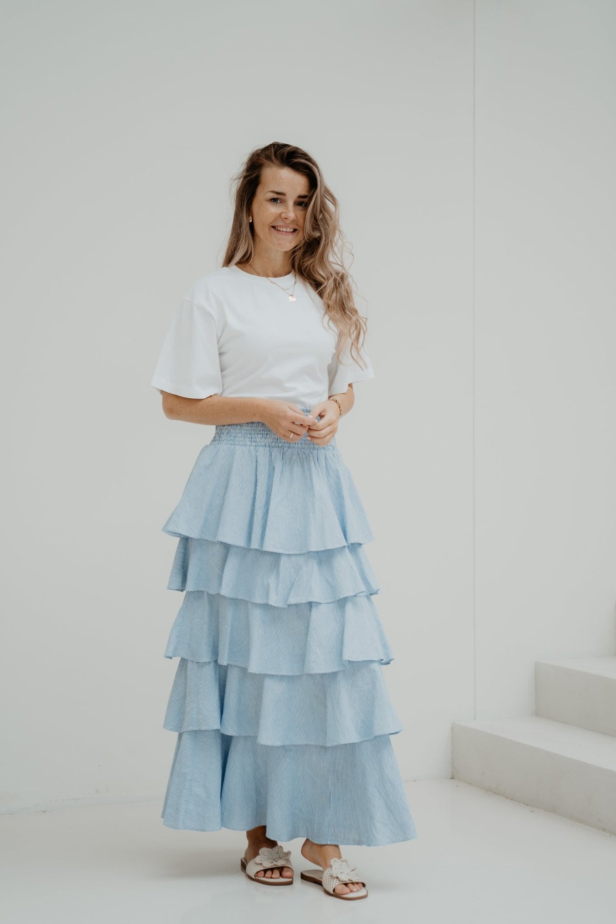 Morris Mini Stripe Skirt Light Blue - Bij Keesje - Neo Noir - rok